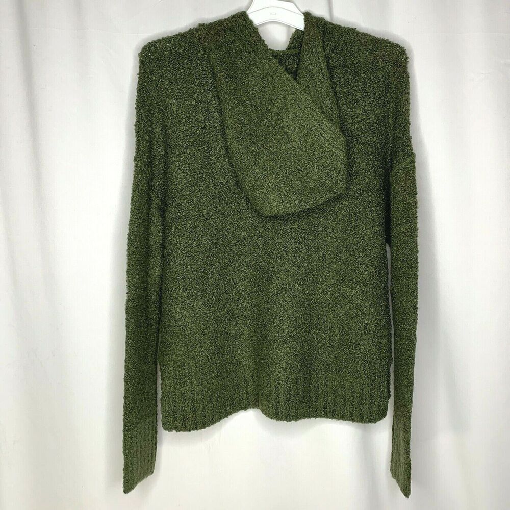 A New Day Womens Hooded Sweater Size XS Wool Blend Heather Olive Green - Picture 5 of 9